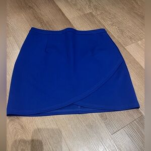 superdown Cobalt Blue Faux Wrap Mini Skirt